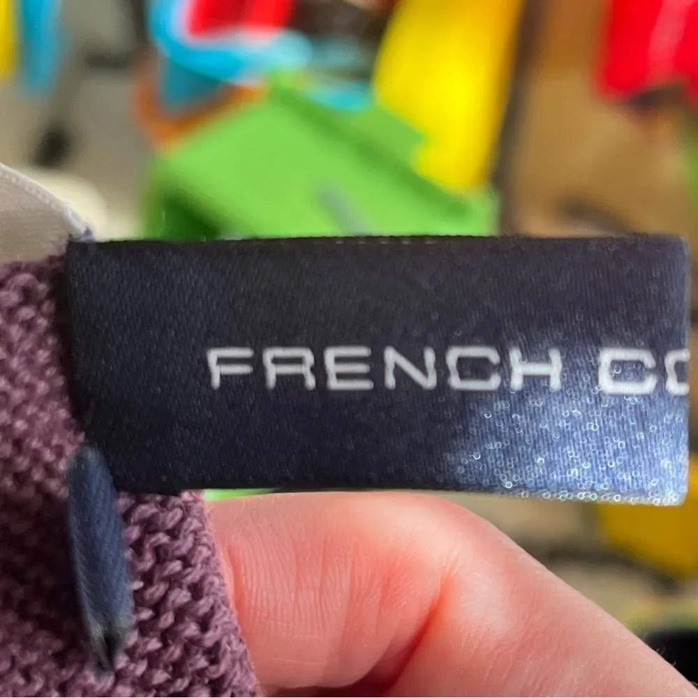 French Connection Purple Wool Blend Knit Gloves Size S/M